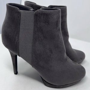 Apt. 9 Women's Biennial Grey Faux Suede High Heels Booties Size 9‎ 1/2 M